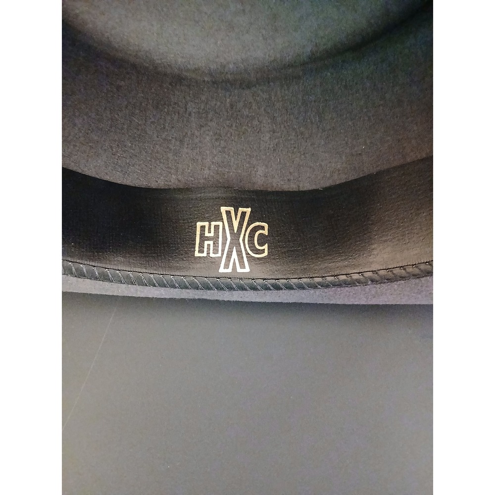 HXC Mens Gray 100% Wool Fedora Hat Large Made in USA Telescope Crown Black Band - Picture 5 of 8